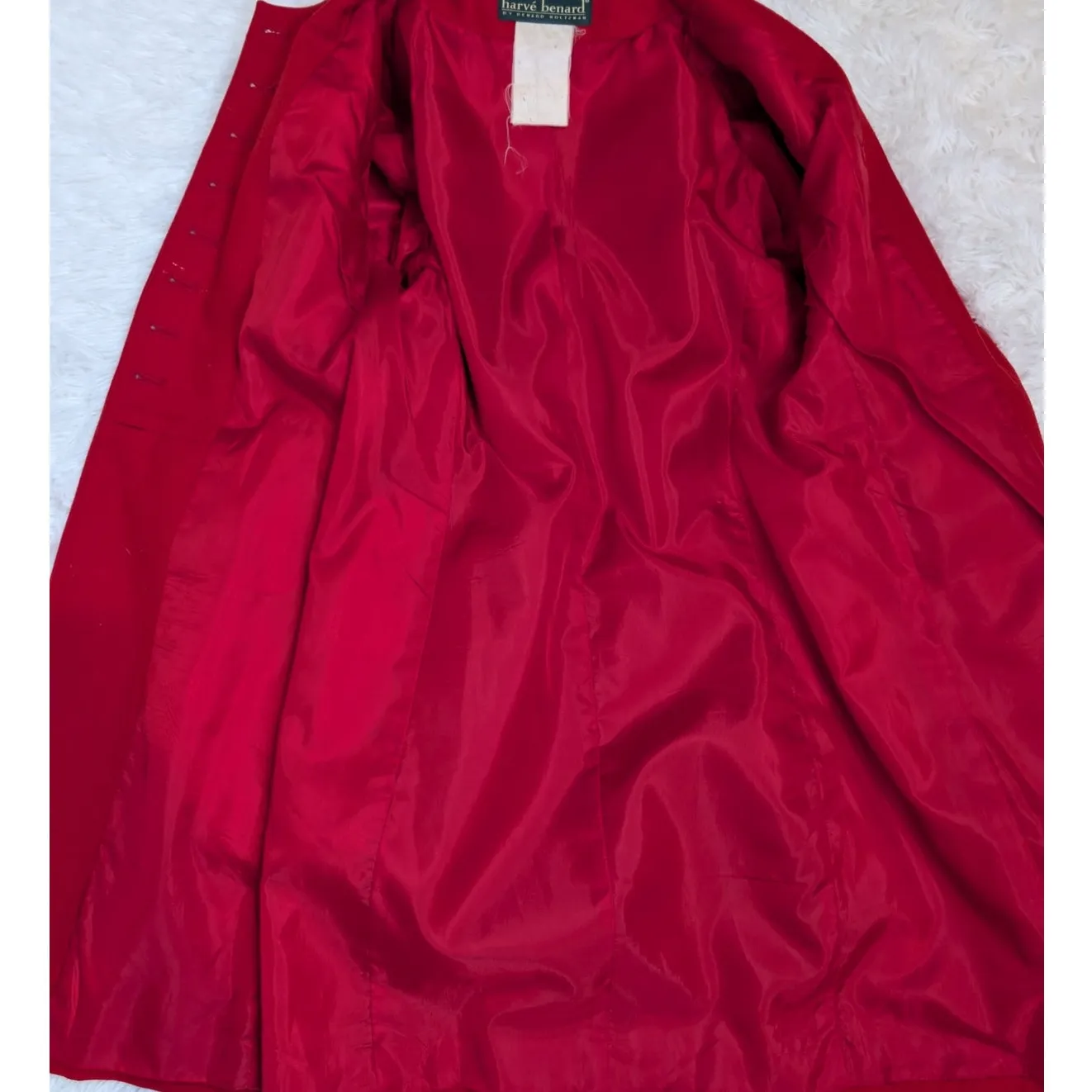 Vintage Harve Bernard by Bernard Holtzman Wool Overcoat Red with Gold Buttons XS - Image 16