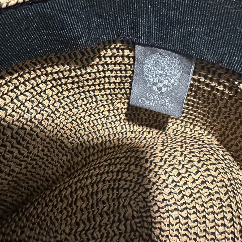 Vince Camuto Tan Fedora with Black Trim - Image 6