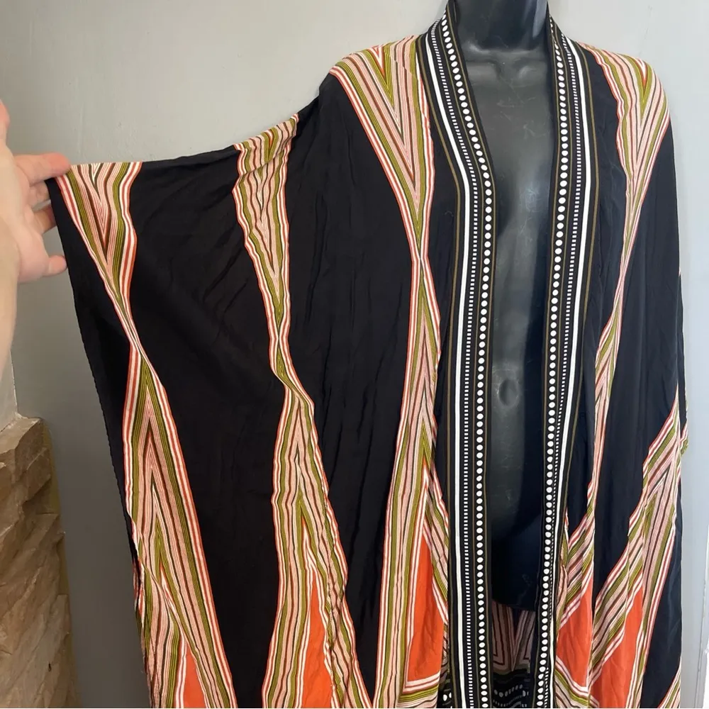 Elegant Striped Women's kimono Black Size XS - Image 3