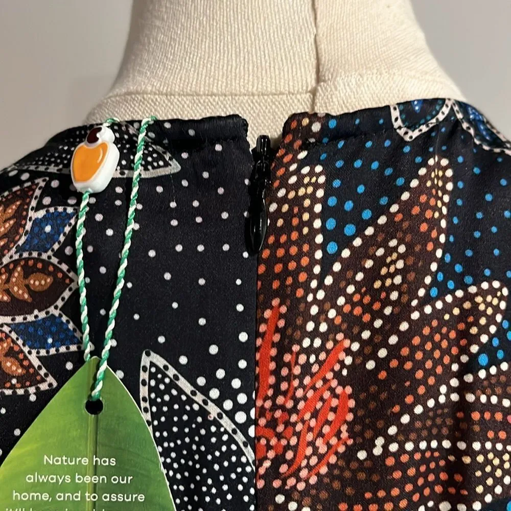 Farm Rio NWT Sparkle Flowers Black Satin Mini Dress - small ($225) - Image 12