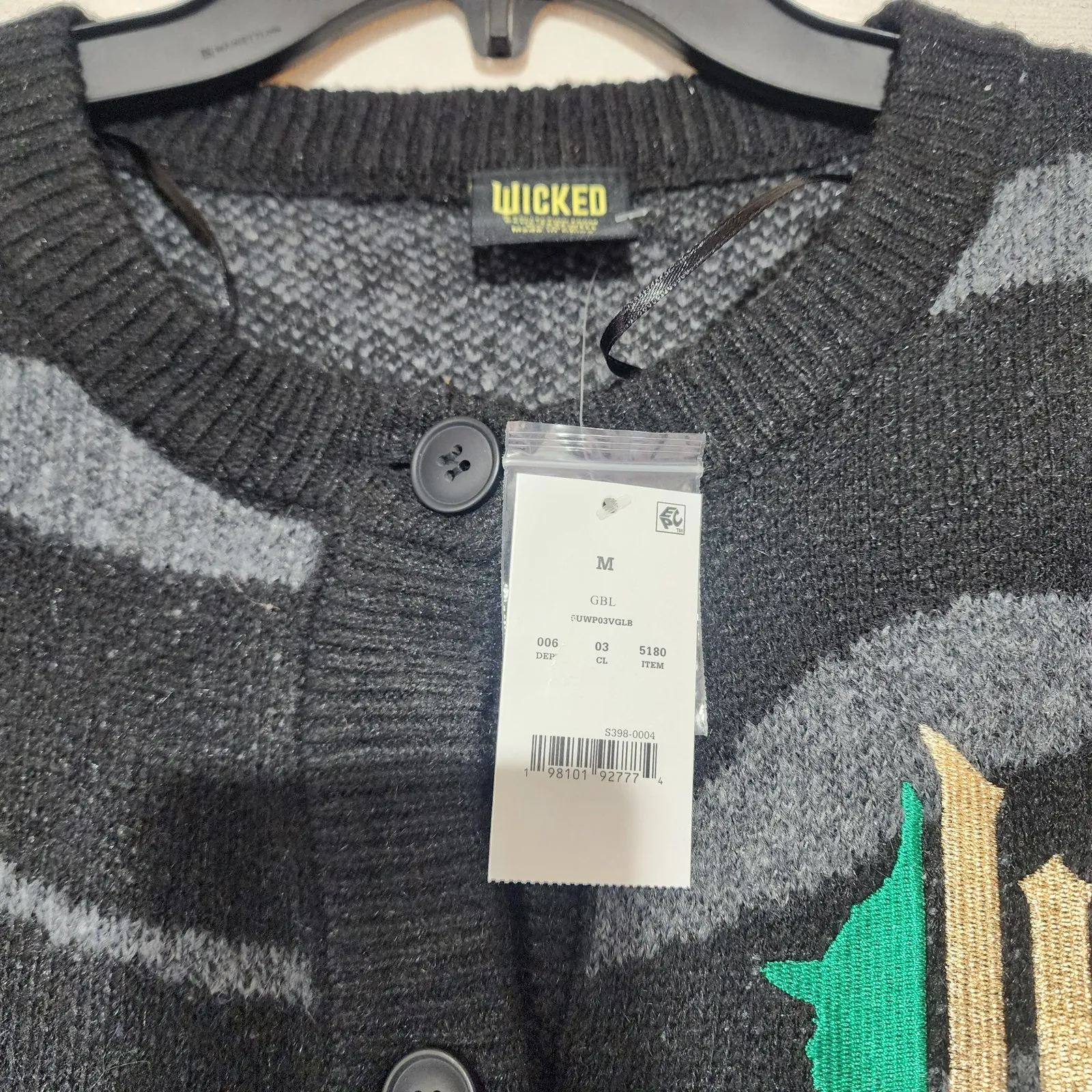 Wicked cardigan sweater women's medium Black - Image 2