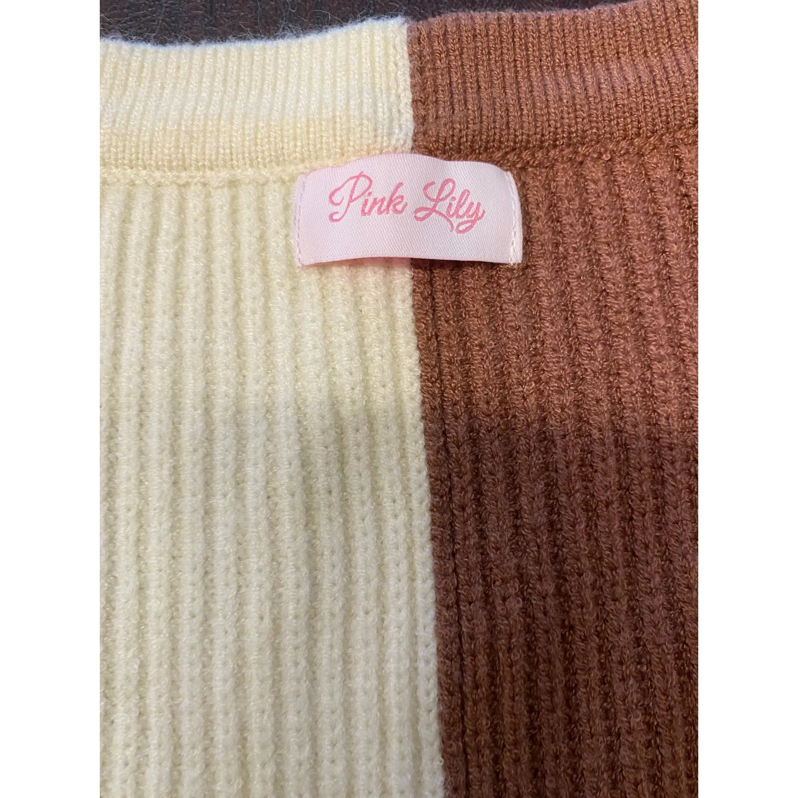 Pink Lily Oversized Ribbed Sweater Colorblock Leopard Sleeve XL 1X Cozy Casual - Image 6