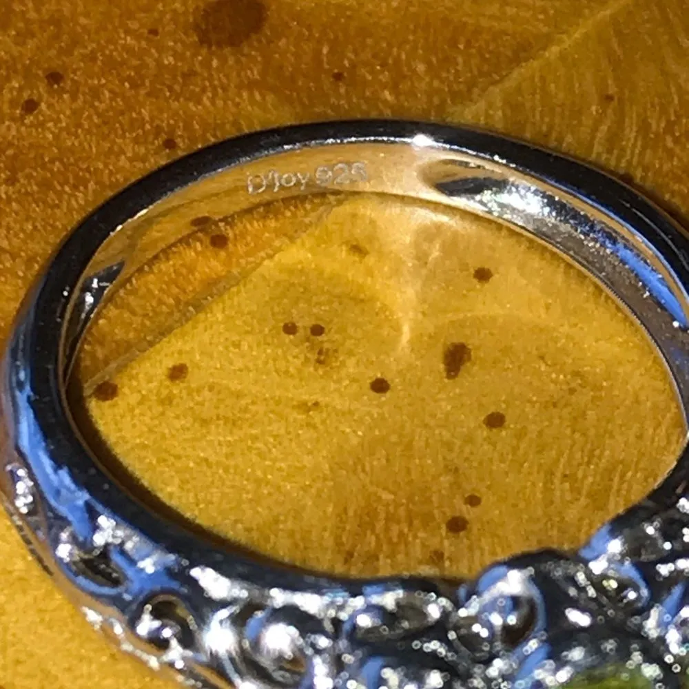 Natural Arizona Peridot Sterling Silver Ring Size 6 Green - Image 6