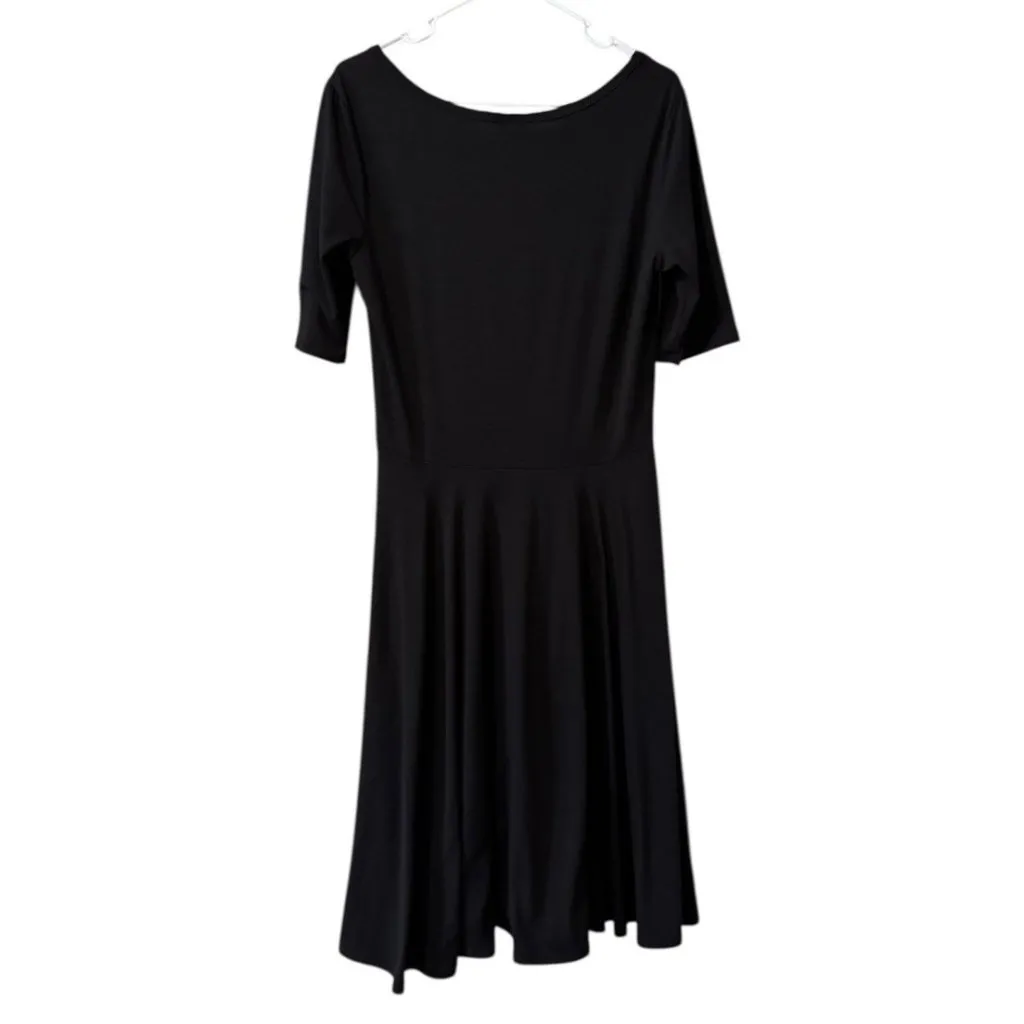 LuLaRoe Women Dress Size Large Black Stretch Skater Fit & Flare Grunge Hip Hop - Image 2