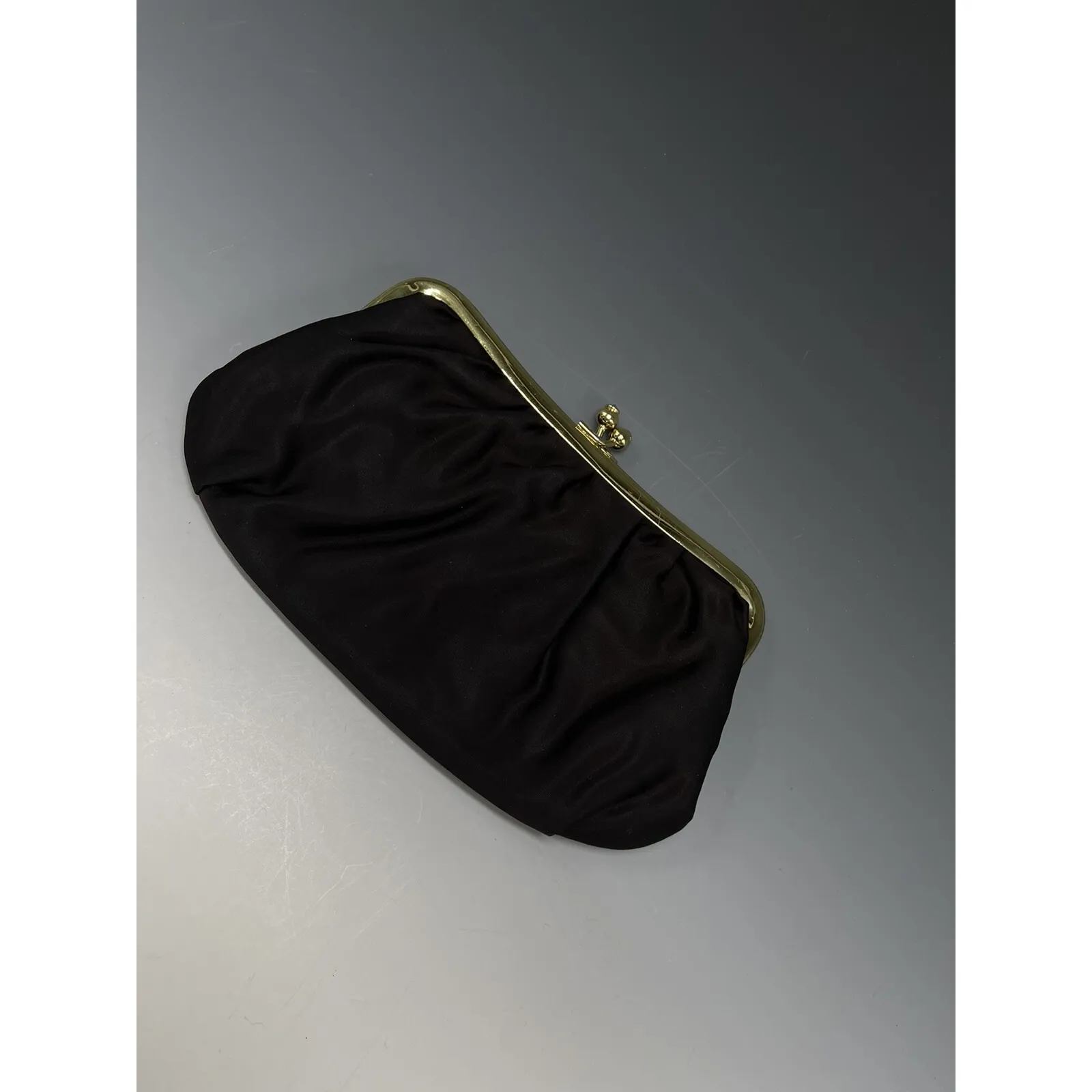 St Thomas Coin Purse Vintage Kiss Lock Clasp Change Holder Pouch Black Nylon - Image 2