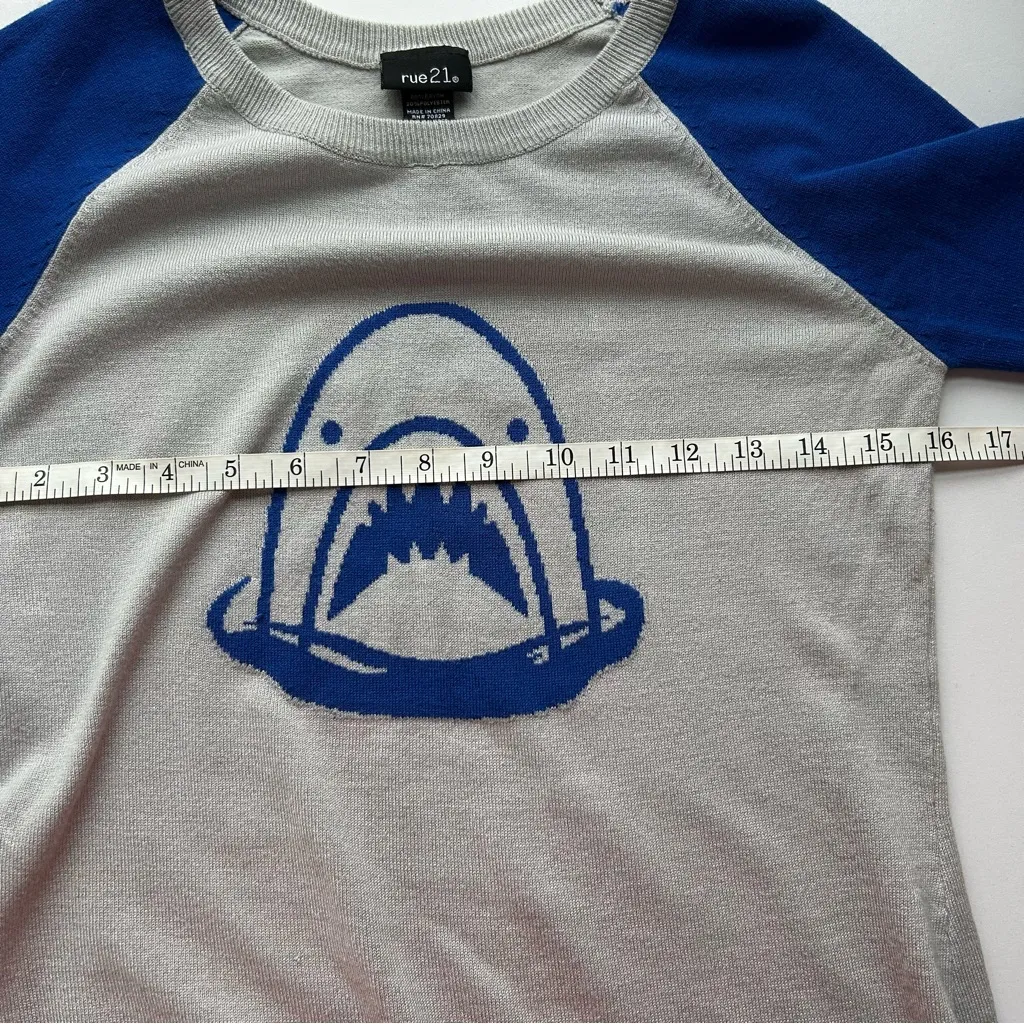 Blue and Gray Shark Sweater - Image 6