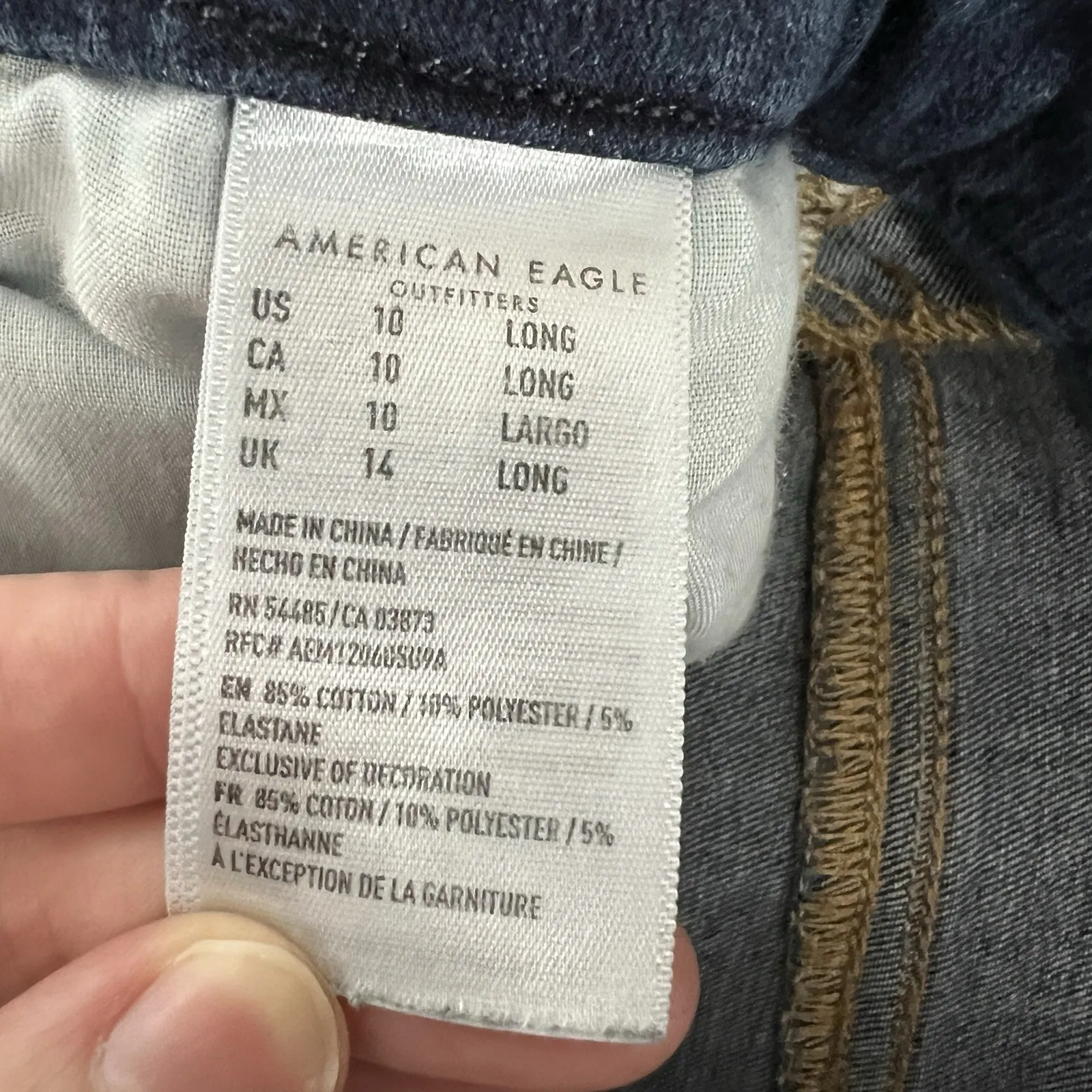 American Eagle Curvy Highest Rise Jegging Dark Wash Skinny Jeans Women's 10 Long - Image 10