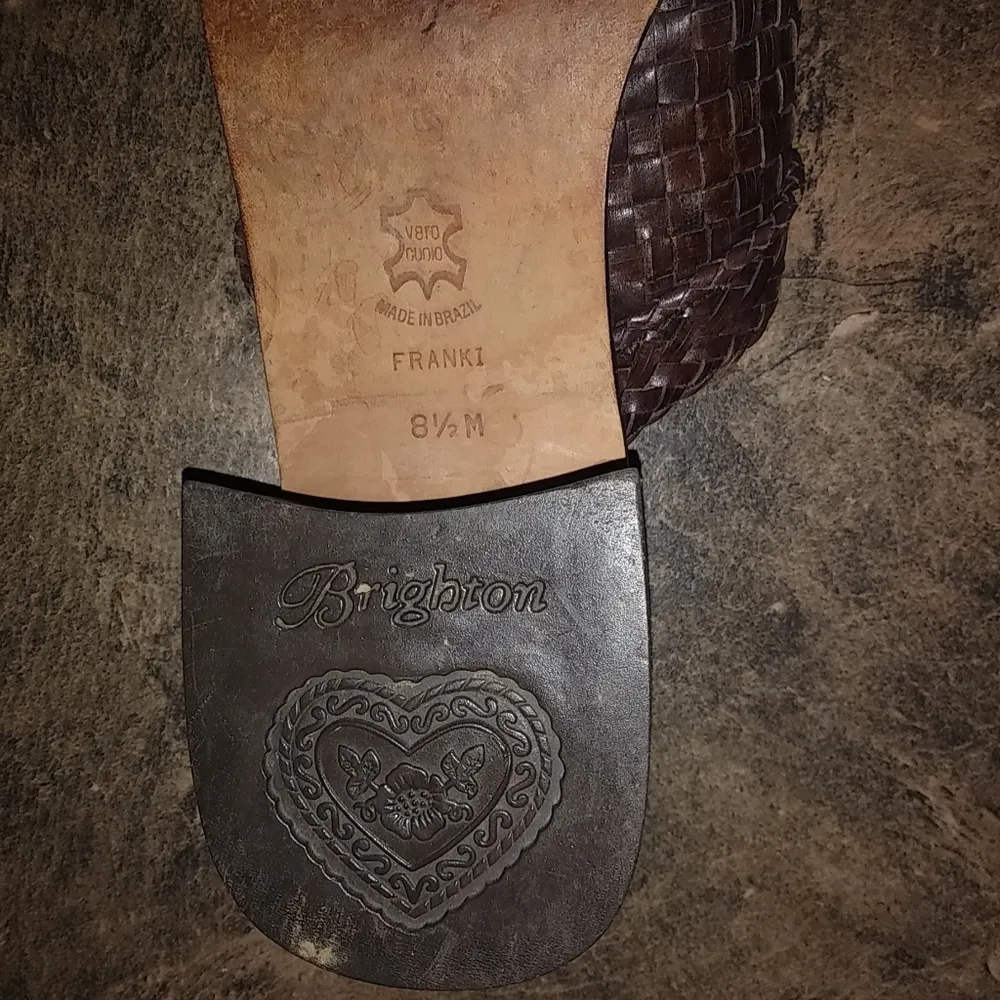 Brighton 8.5M Brown Woven Tassel Mules Shoes - Image 7