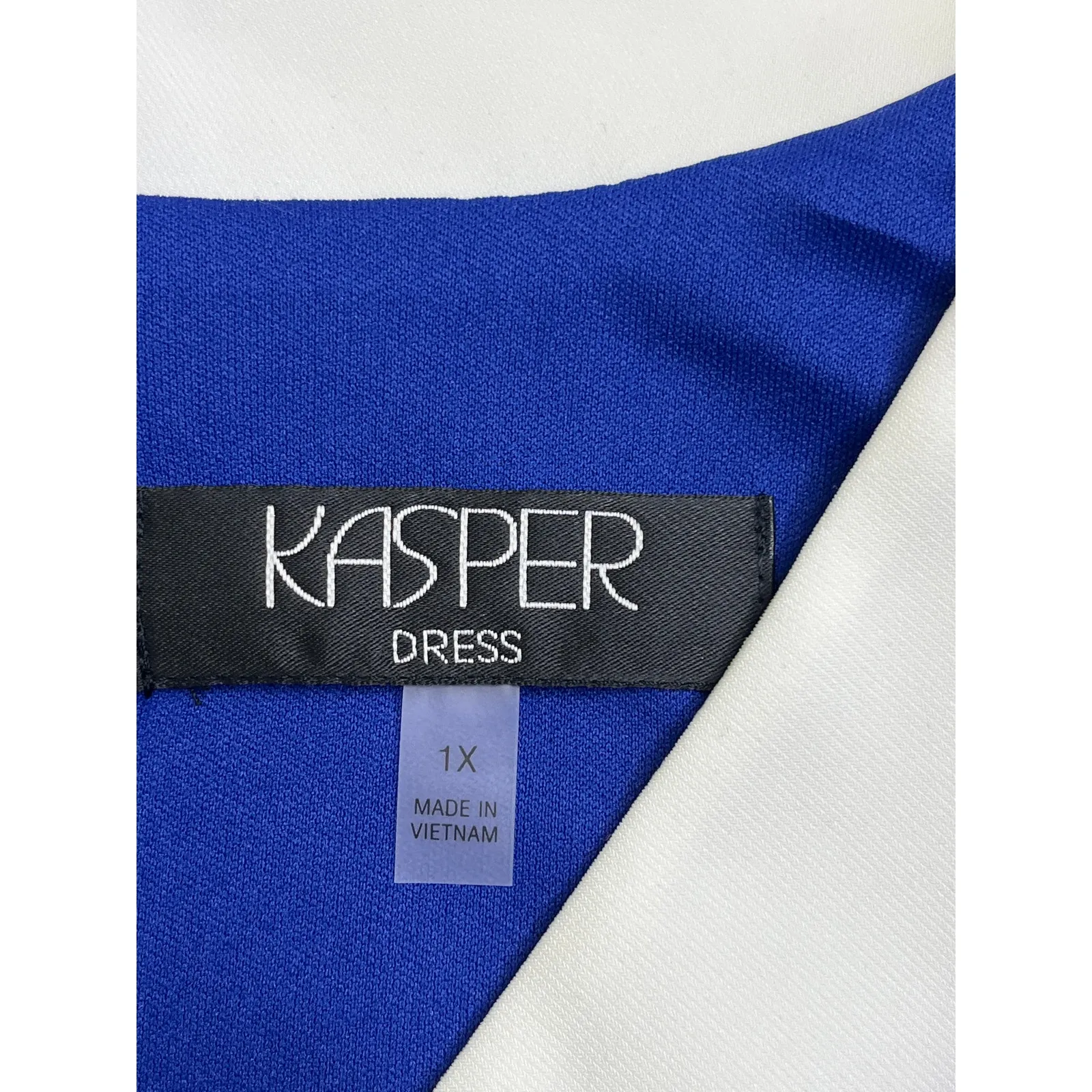 Kasper Plus Size Faux-Wrap Cap-Sleeve Dress Royal Blue, size 1X, NWT, MSRP $99 - Image 7