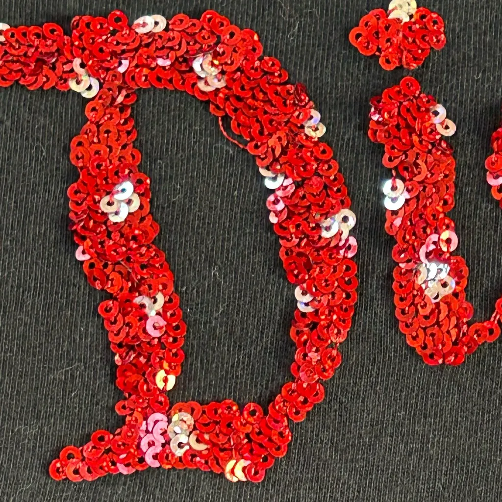 Disneyland Resort Mickey Mouse holiday bling red sequins short sleeve t-shirt 1X - Image 4