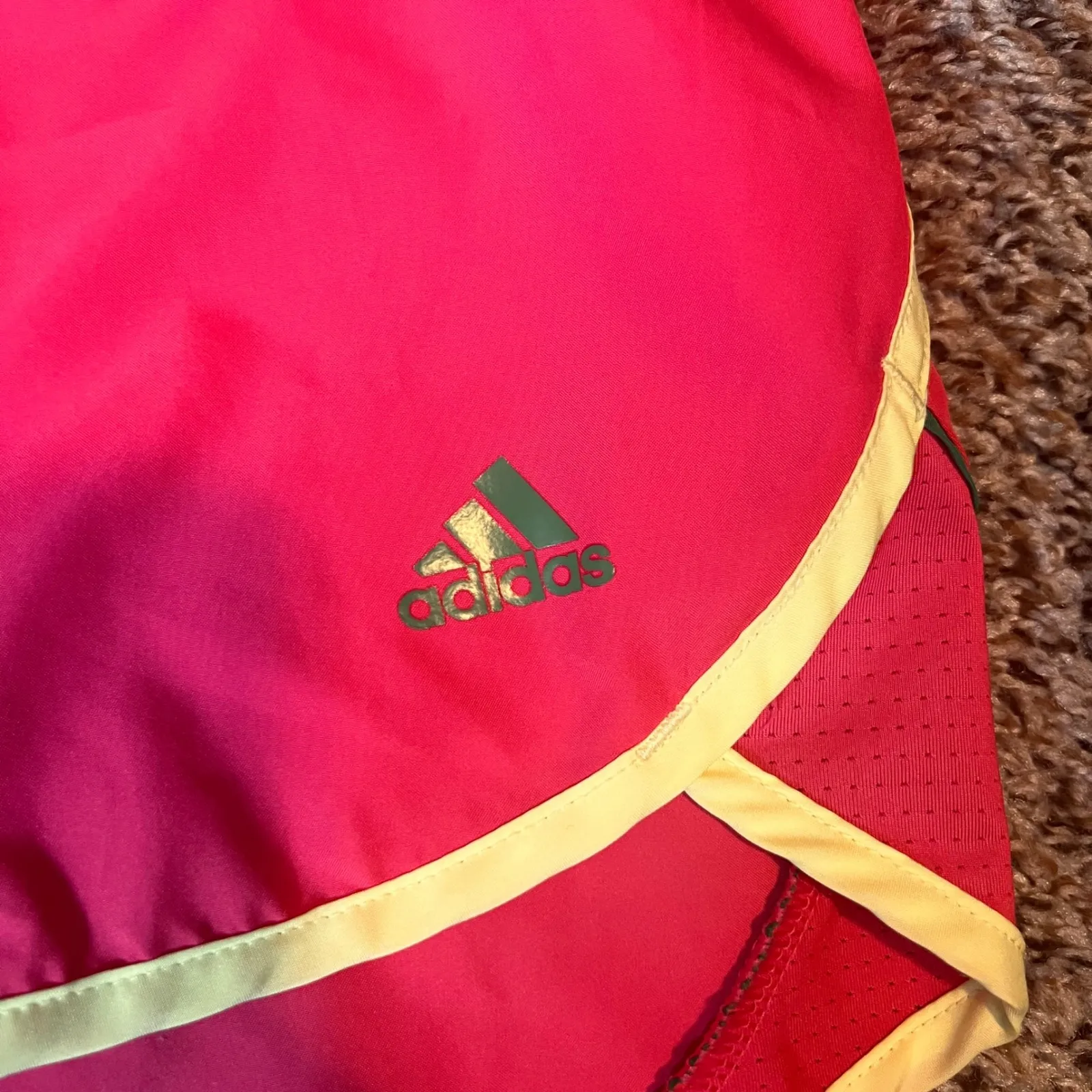 Adidas Running‎ Shorts Athletic Gym Workout Lightweight Neon Pink Yellow M - Image 2