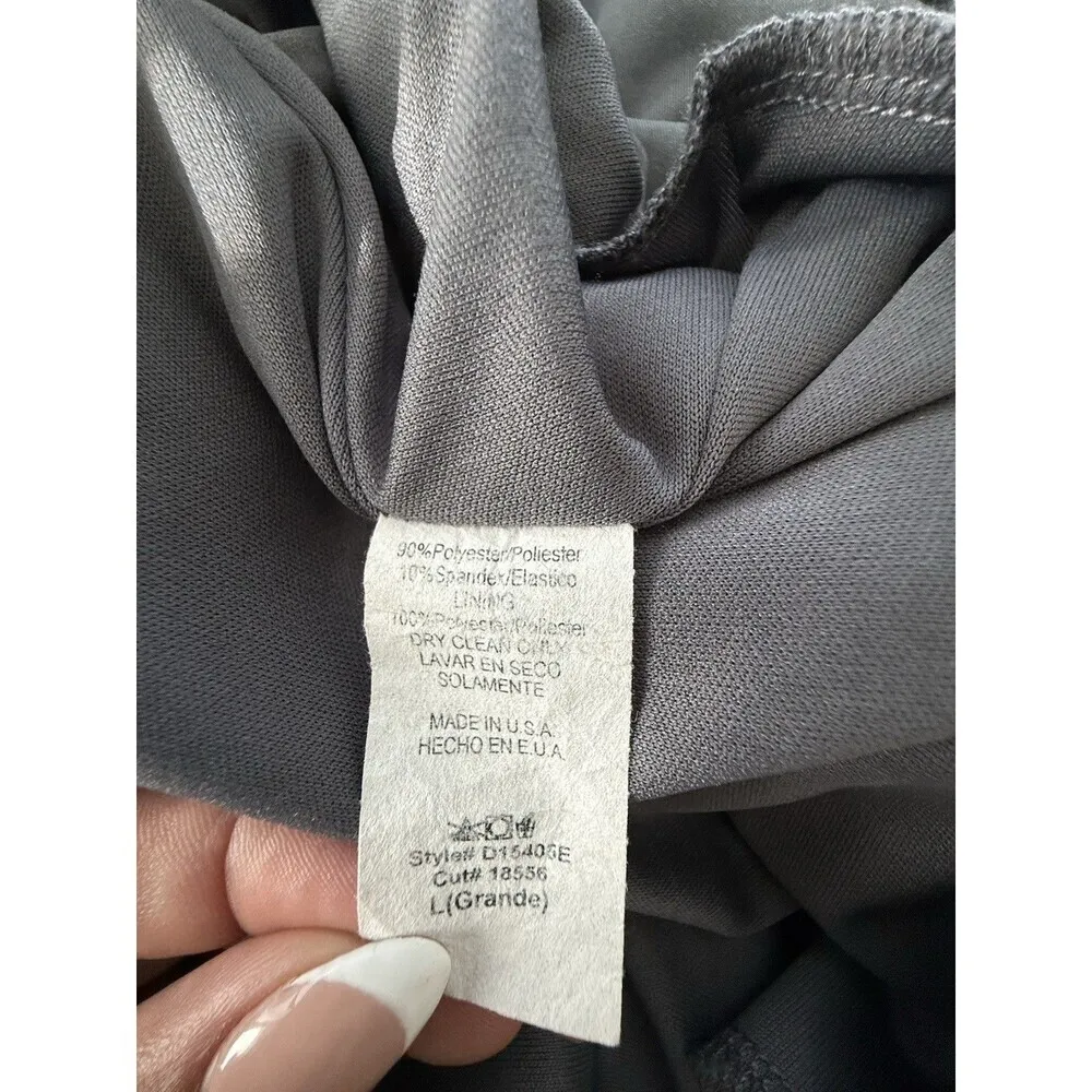 Final Touch dress L grey black mini casual V neck women sleeveless Boho - Image 5