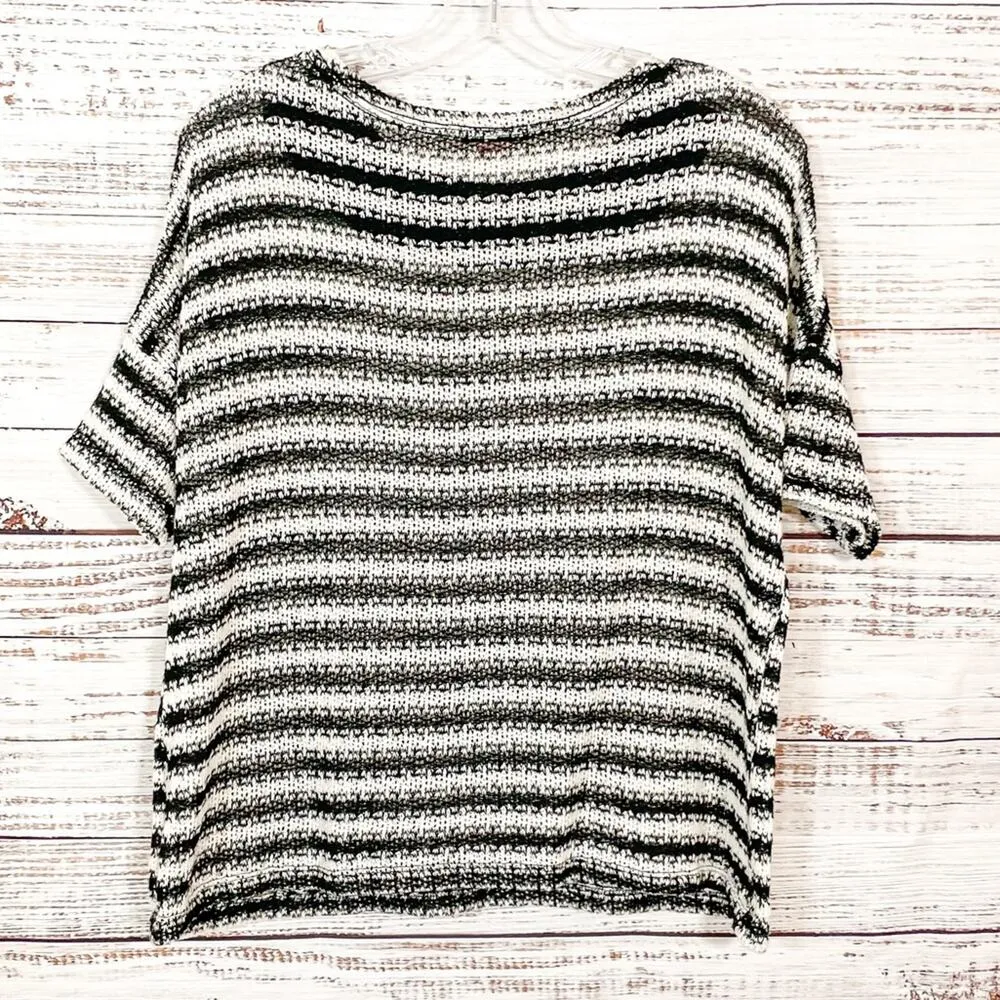 Romeo & Juliet Couture Black and White Striped Sweater, EUC, Size Small - Image 7