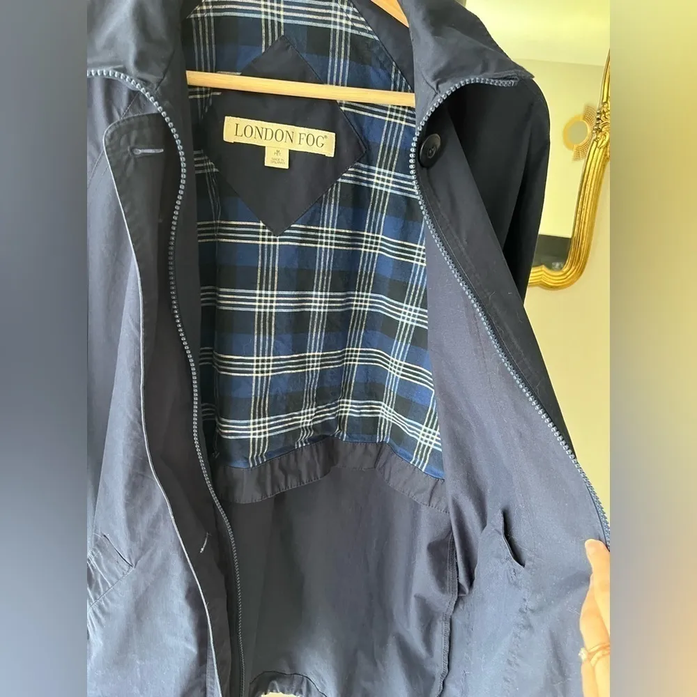 London Fog Navy Blue Wind Breaker‎ Jacket - Image 6