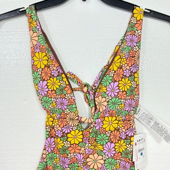 ROXY NWT $98 All about Sol Tie back‎ one piece siwmsuit  XS - Image 6