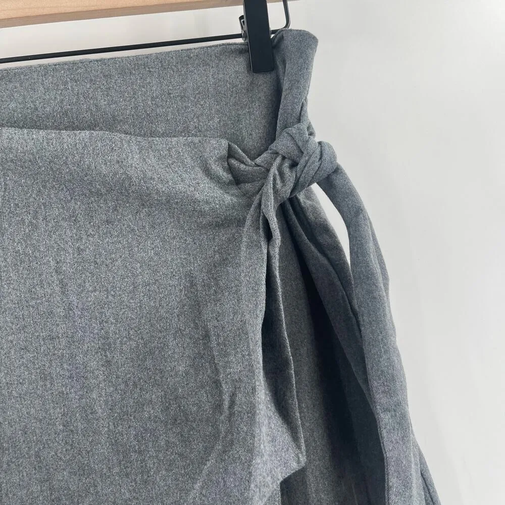 BANANA REPUBLIC Skirt Size 2 Flannel Faux Wrap Light Gray NWT A-Line Mini Preppy - Image 9