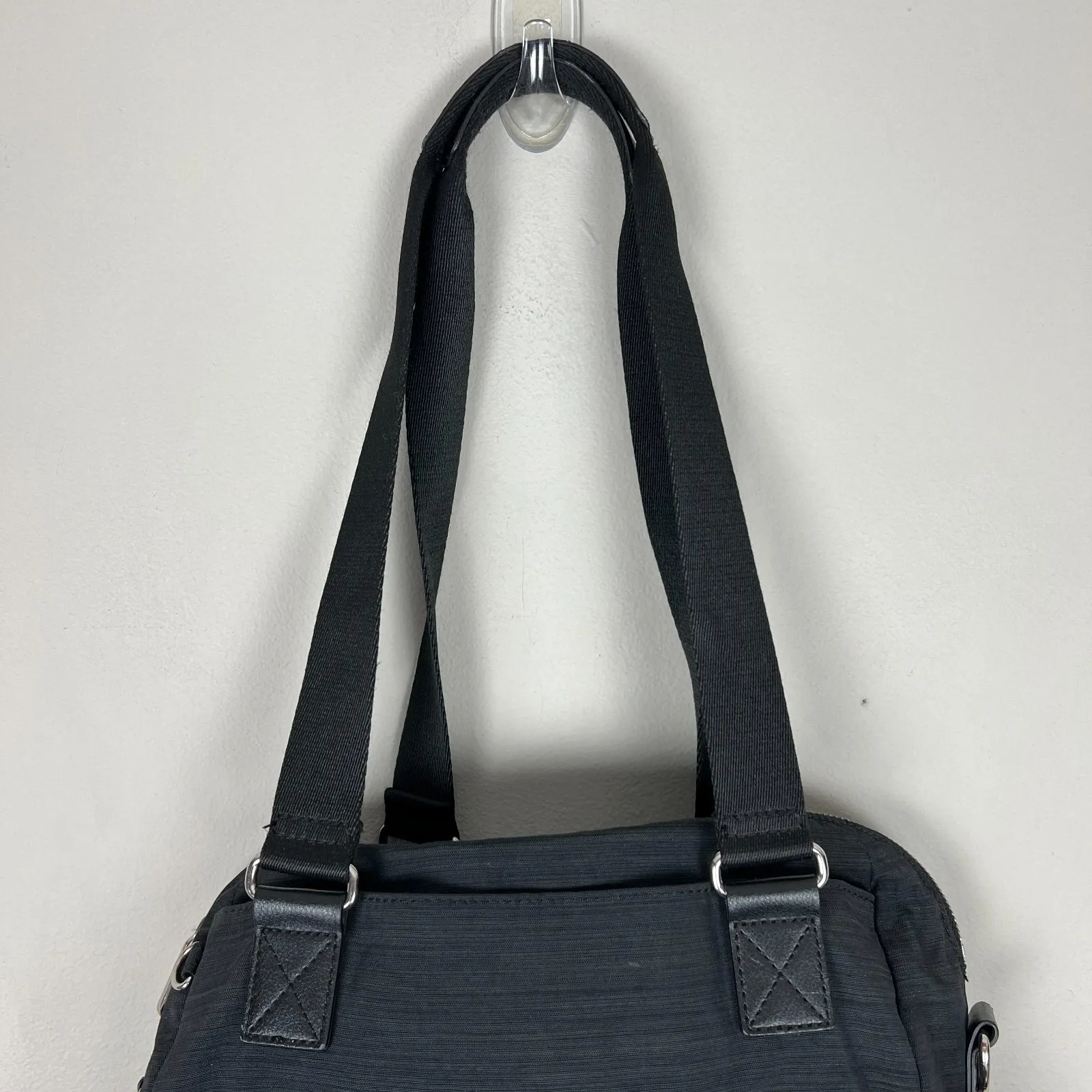 Kipling Shoulder Bag Black Nylon Travel Double Strap Lightweight‎ Solid Medium - Image 3