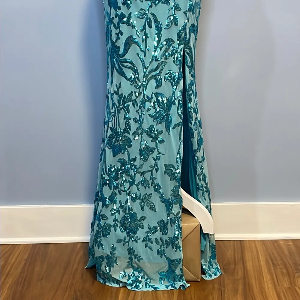 Faeriesty Spaghetti Strap Back Lace Up Sequin Women’s Dress Size Medium … Green - Image 5