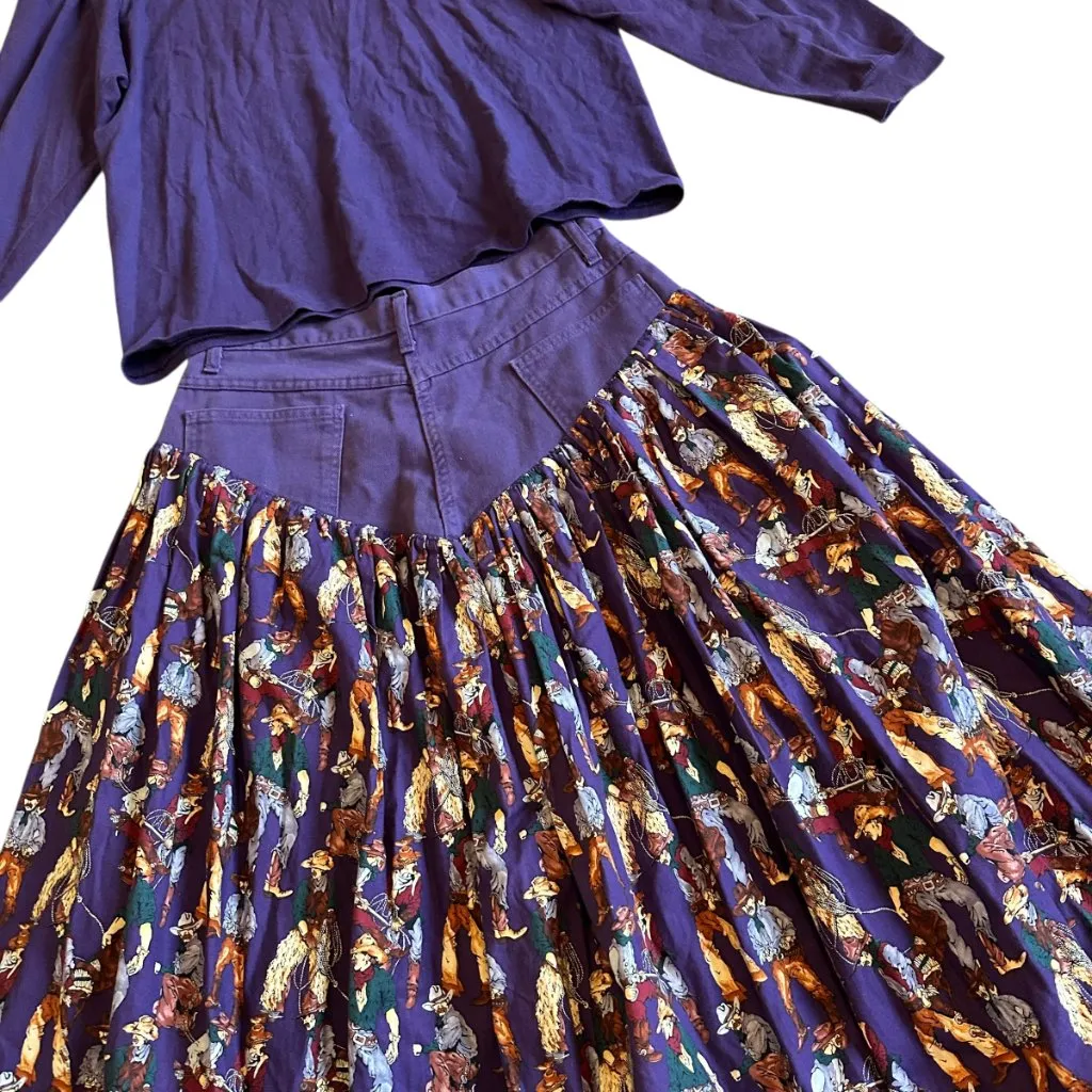 Hanes Her Way Retro Two Piece Western Skirt Set Long Sleeve Shirt Size XL 17/18 - Image 14