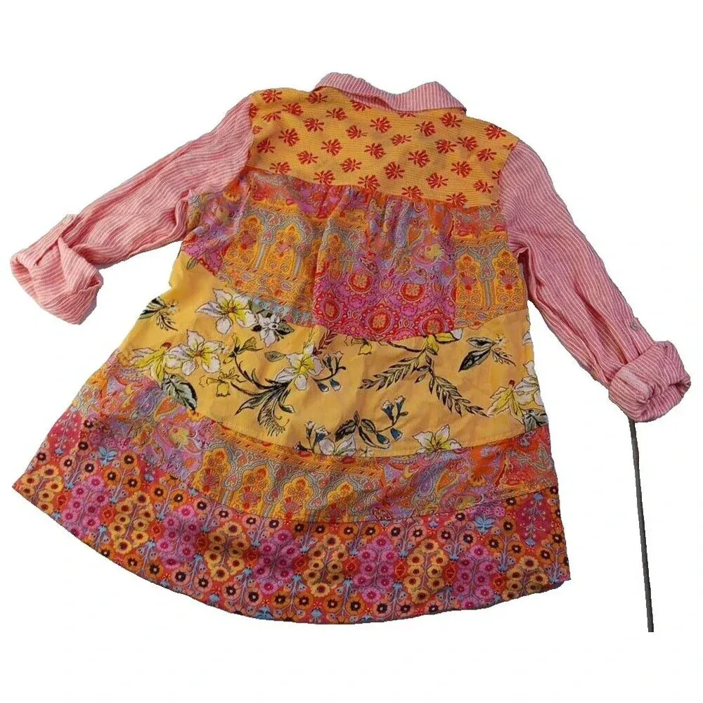 Soft Surroundings Boho Floral Striped Paisly Hippie Lightweight Long Sleeve... - Image 3