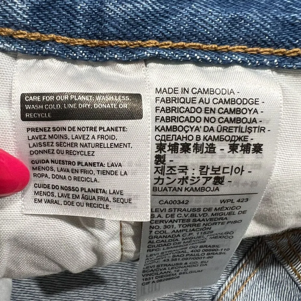 Levi's 501 Sz 29 Shorts High Rise Distressed Denim Jeans Athens Medium Wash NEW - Image 10