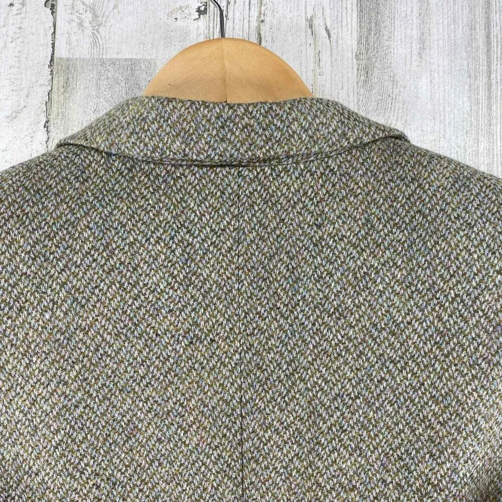 Boston Proper Blazer Jacket Womens 6 Brown Wool Tweed Clasp Front Lined - Image 8