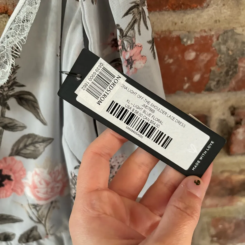 Lulus Verona Off The Shoulder Floral Mini Dress NWT, XL - Image 5