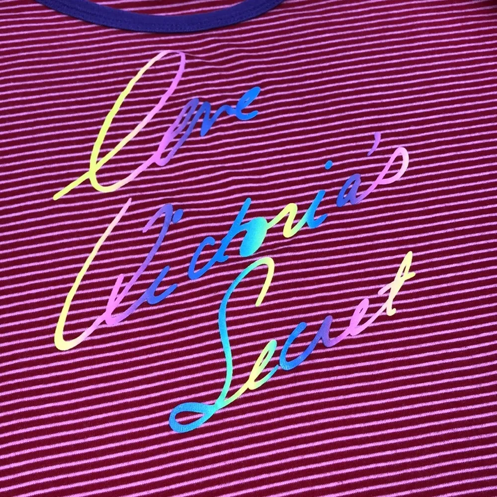 Victorias Secret size small red striped cotton night shirt - Image 5