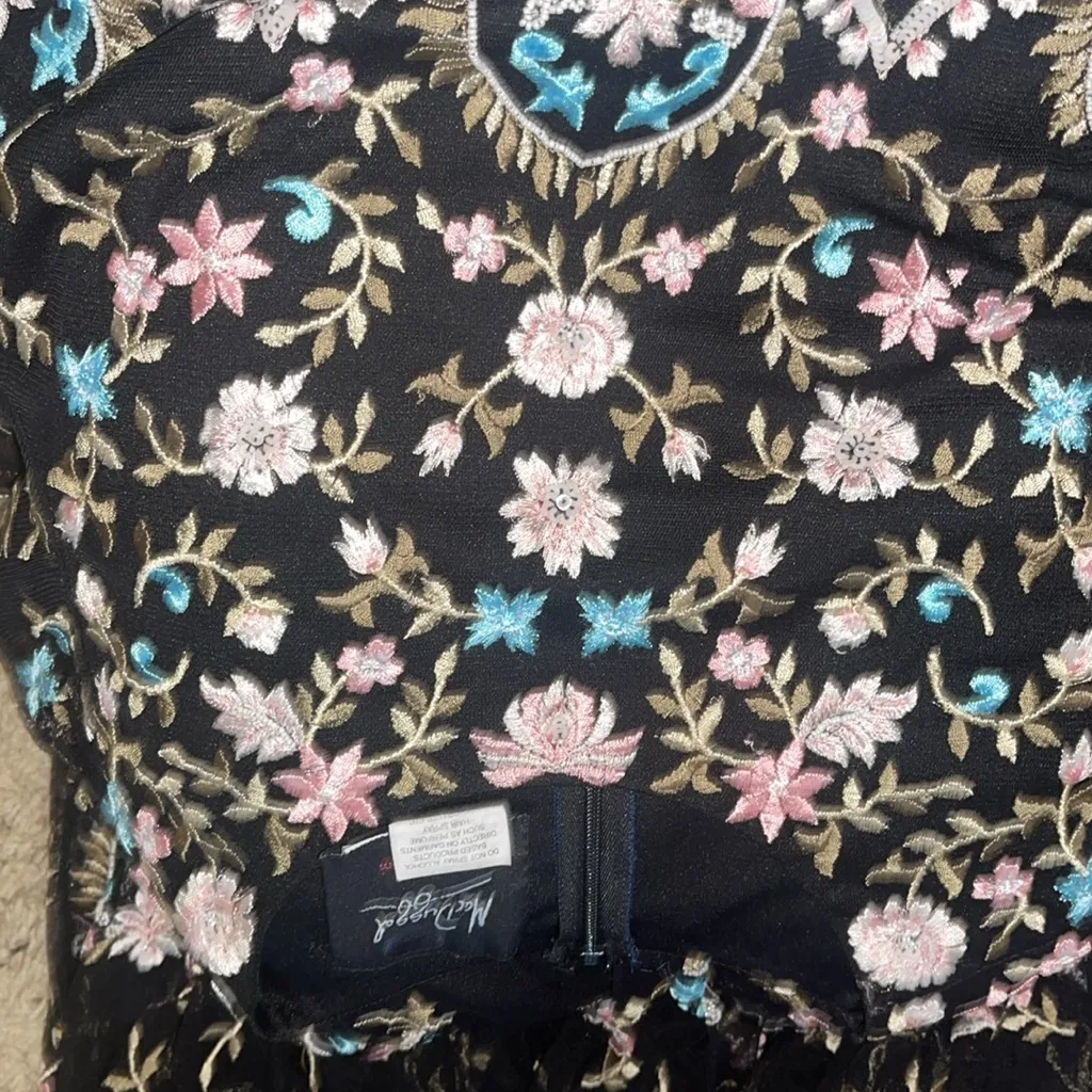 MAC DUGGAL Floral Flowy‎ Feminine Bohemian Ruffle Garden Gown •4 - Image 9