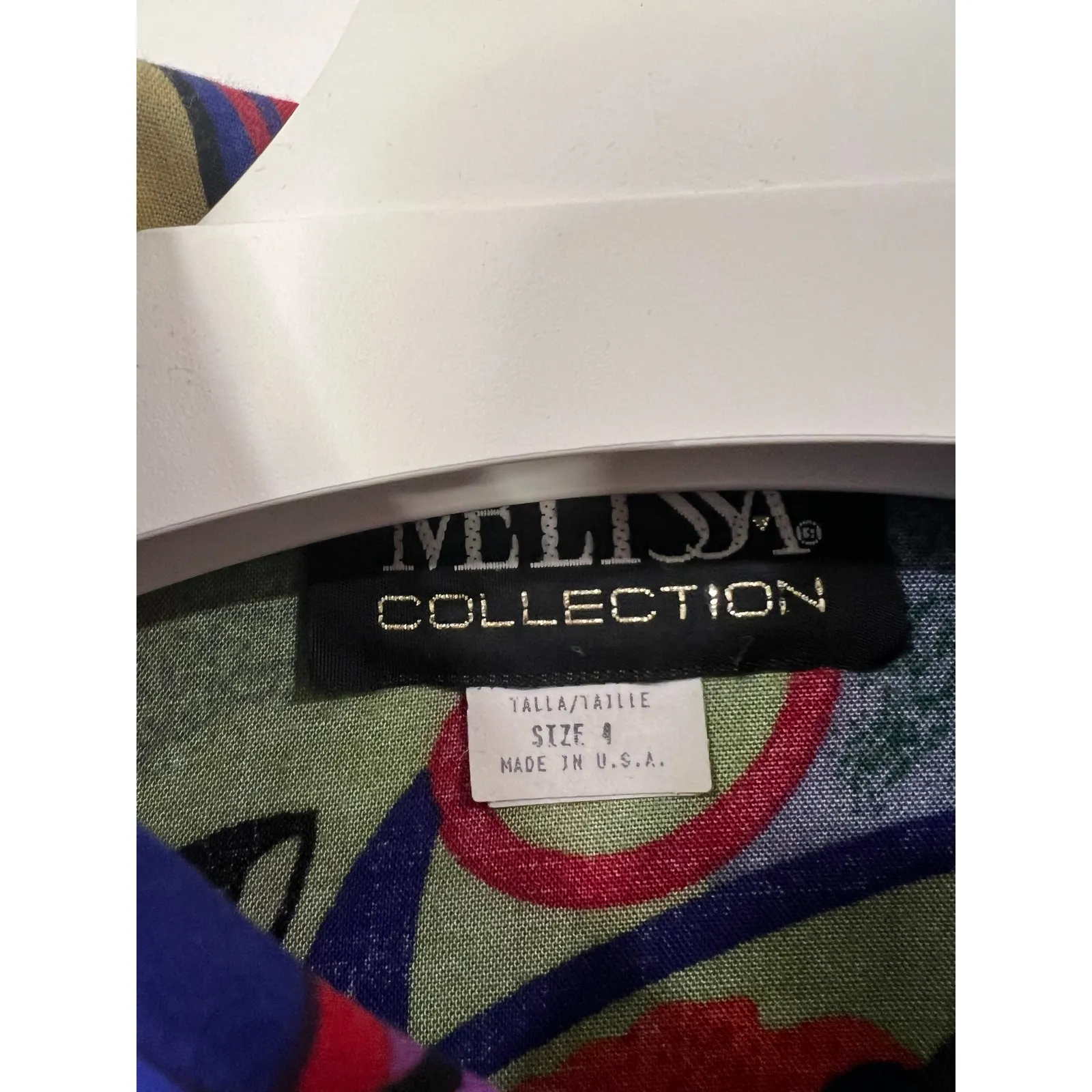 Vintage Women’s Melissa Collection Funky Art Deco Abstract Print Shirt Dress 4 Blue - Image 5