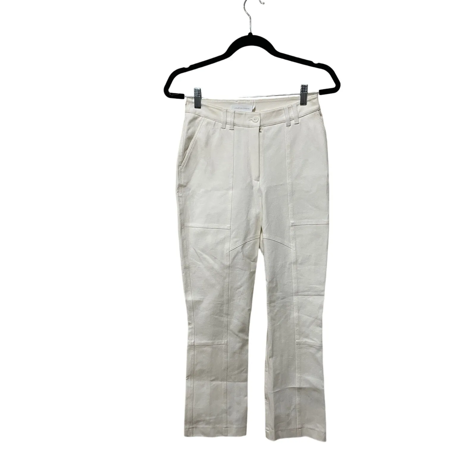 Jonathan Simkhai Jesslyn Cropped‎ Flare Pants Size 2 New with Tags White - Image 5