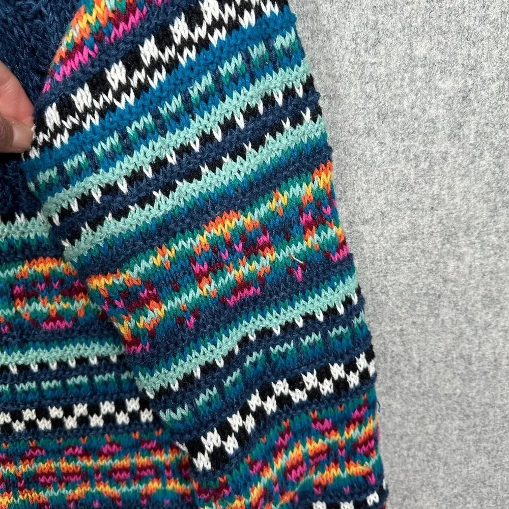 Vintage The Limited Petite Small Womens Sweater Hand Knit Striped Multicolor 90s - Image 7