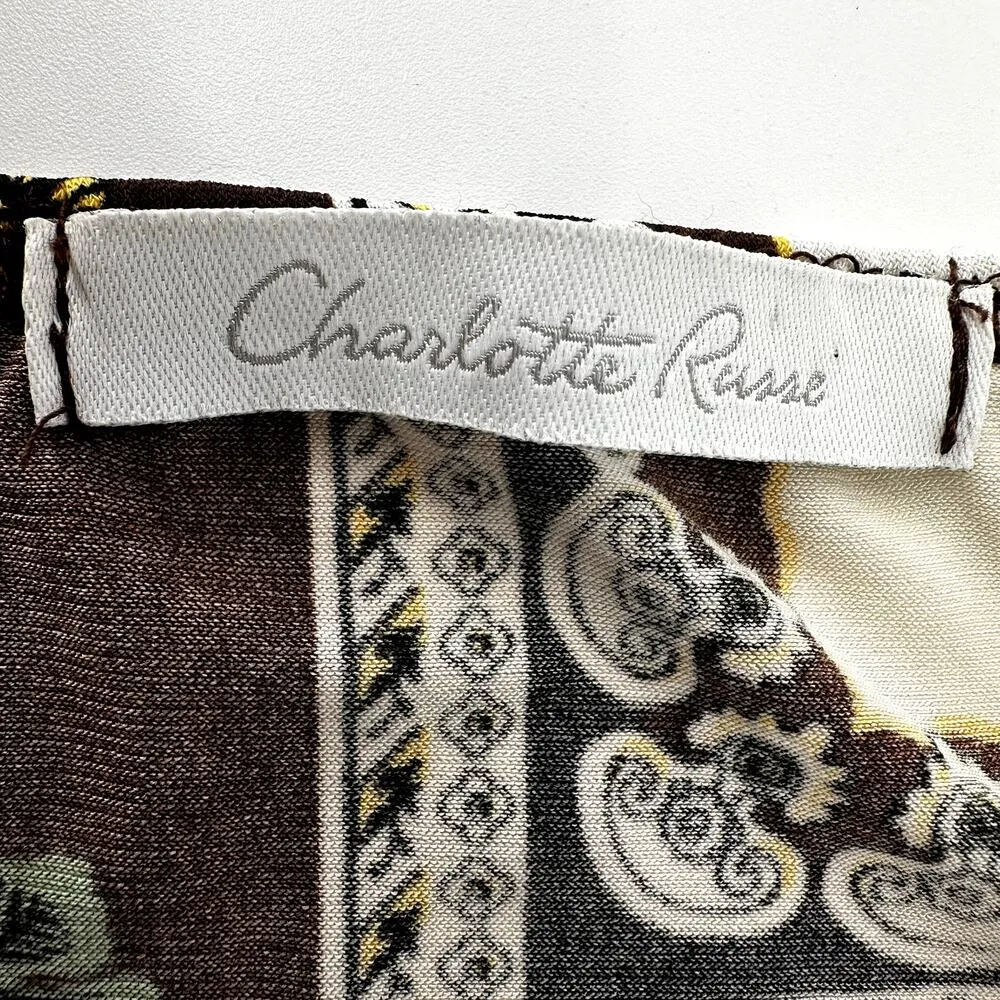 Vintage Charlotte Russe Halter Top Floral Beaded Y2K Boho Paisley Multicolor M - Image 2