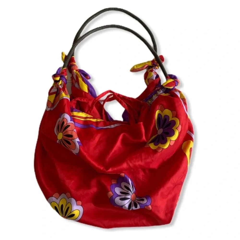 EUC Floral Scarf Hobo Fabric Bag Purse Tote Vintage Y2K EUC‎ - Image 4