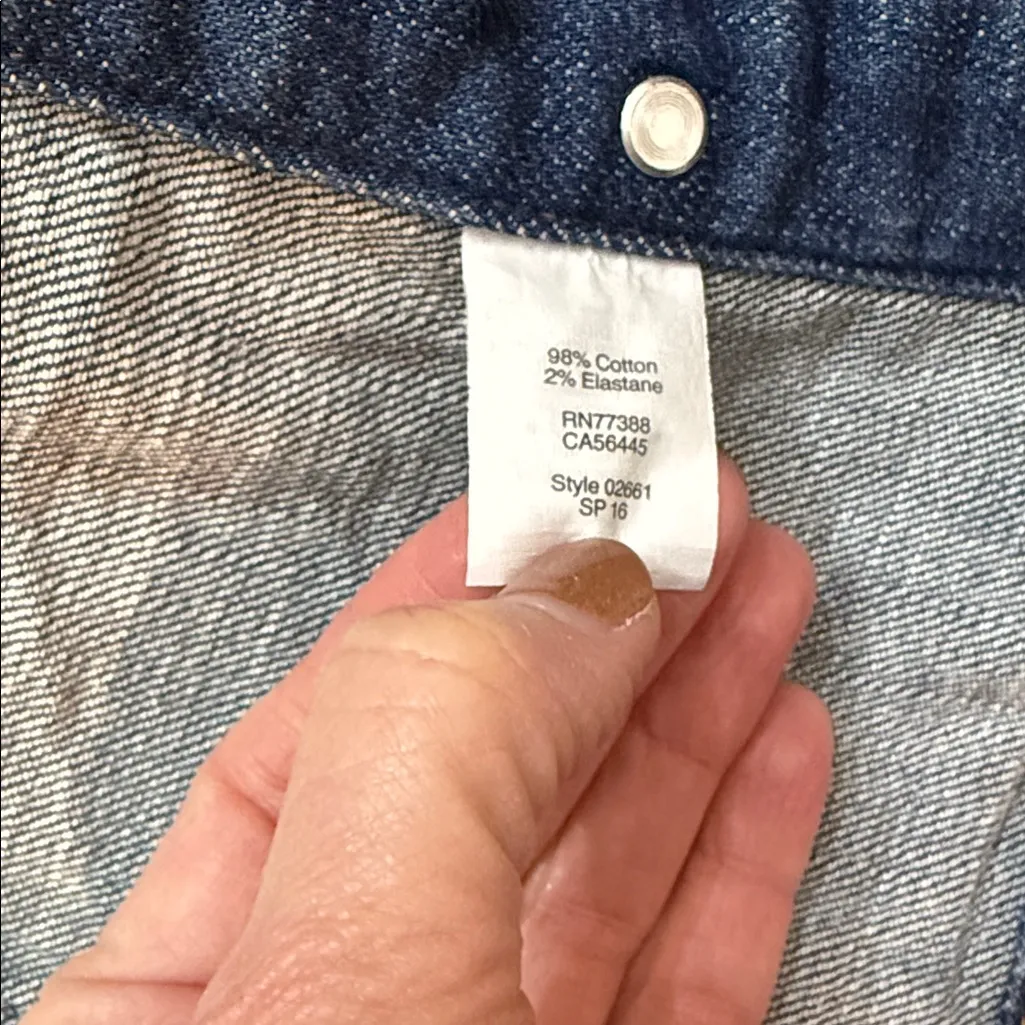 J.Crew Denim Jacket Classic Medium Wash Stretch Small Blue - Image 9
