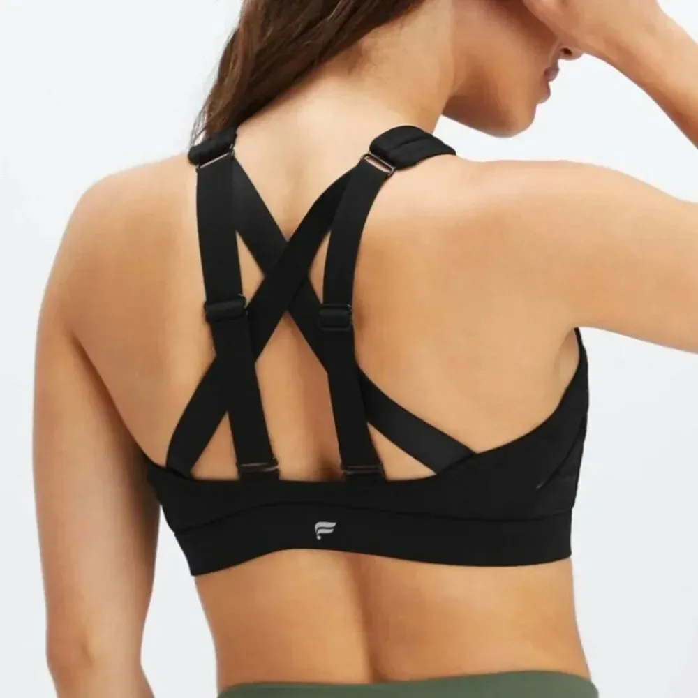 FABLETICS | Solid Black Compression Belle High Impact Sports Bra | Size Medium - Image 2