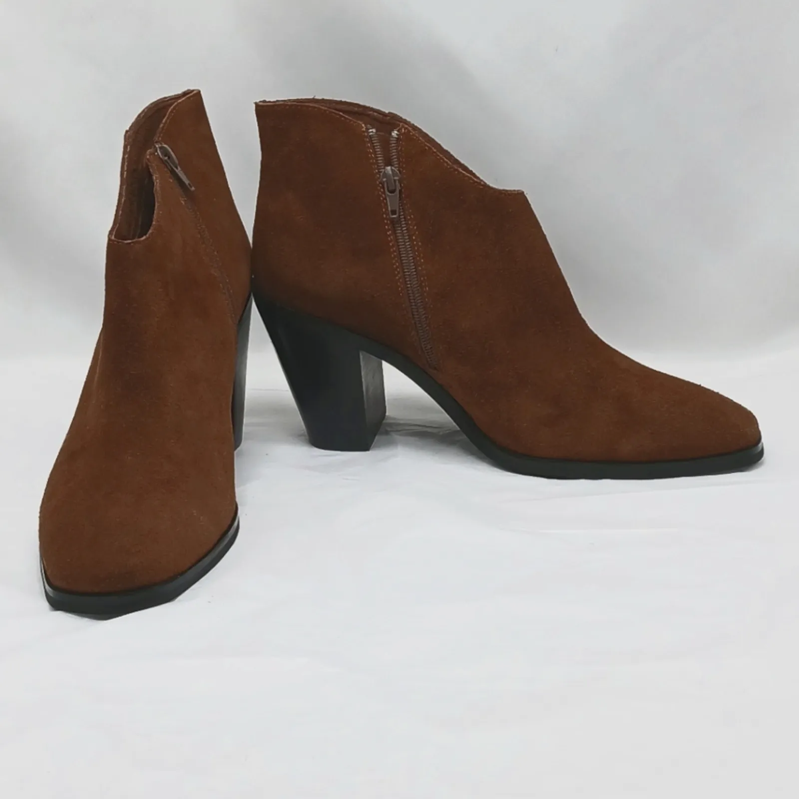 Jeffrey Campbell Kamet 2 Women's Suede Boots Size 11 Brown Square Toe Western - Image 3
