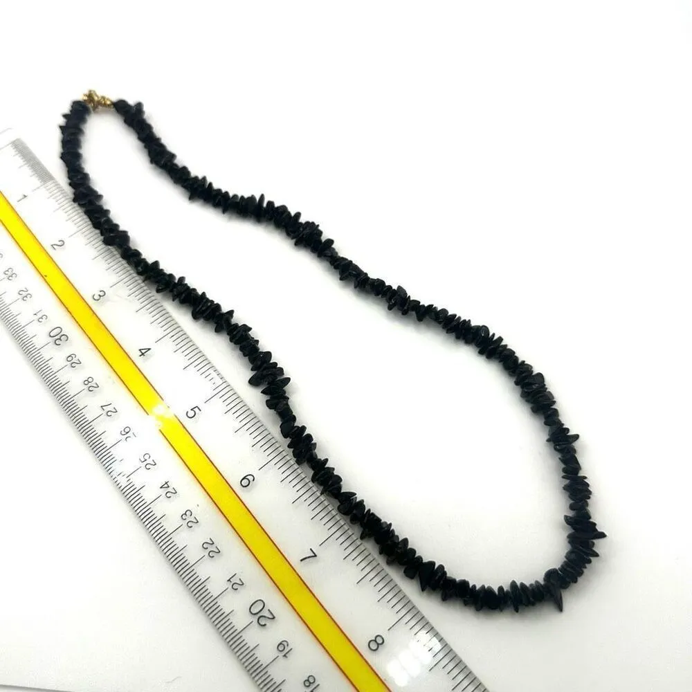 Obsidian chip necklace Black - Image 6