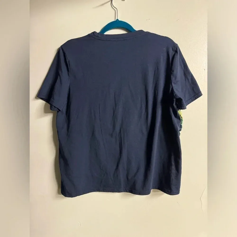 Zara women’s Crochet Windowpane Lace‎ Over Top blue green yellow plaid large fem - Image 2