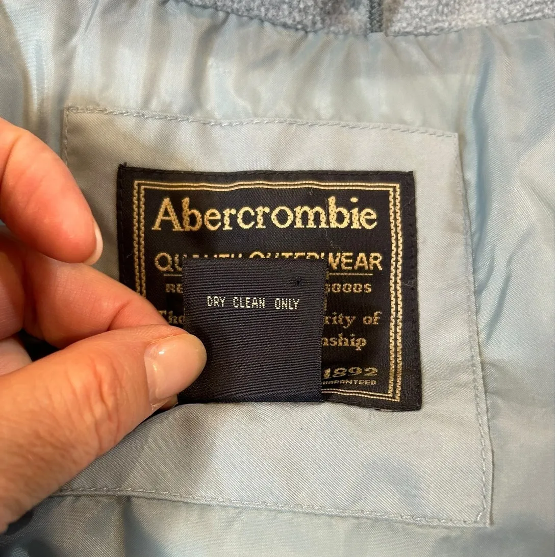 ABERCROMBIE & FITCH Women's MEDIUM Puffer Vest Vintage Blue Retro Goose Down - Image 8