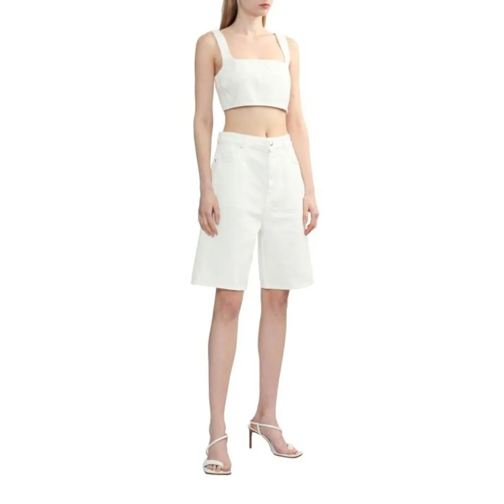 Loulou Studio Anet Bra Top in Ivory XSmall New Womens Denim Crop Tank White Size XS - Image 13