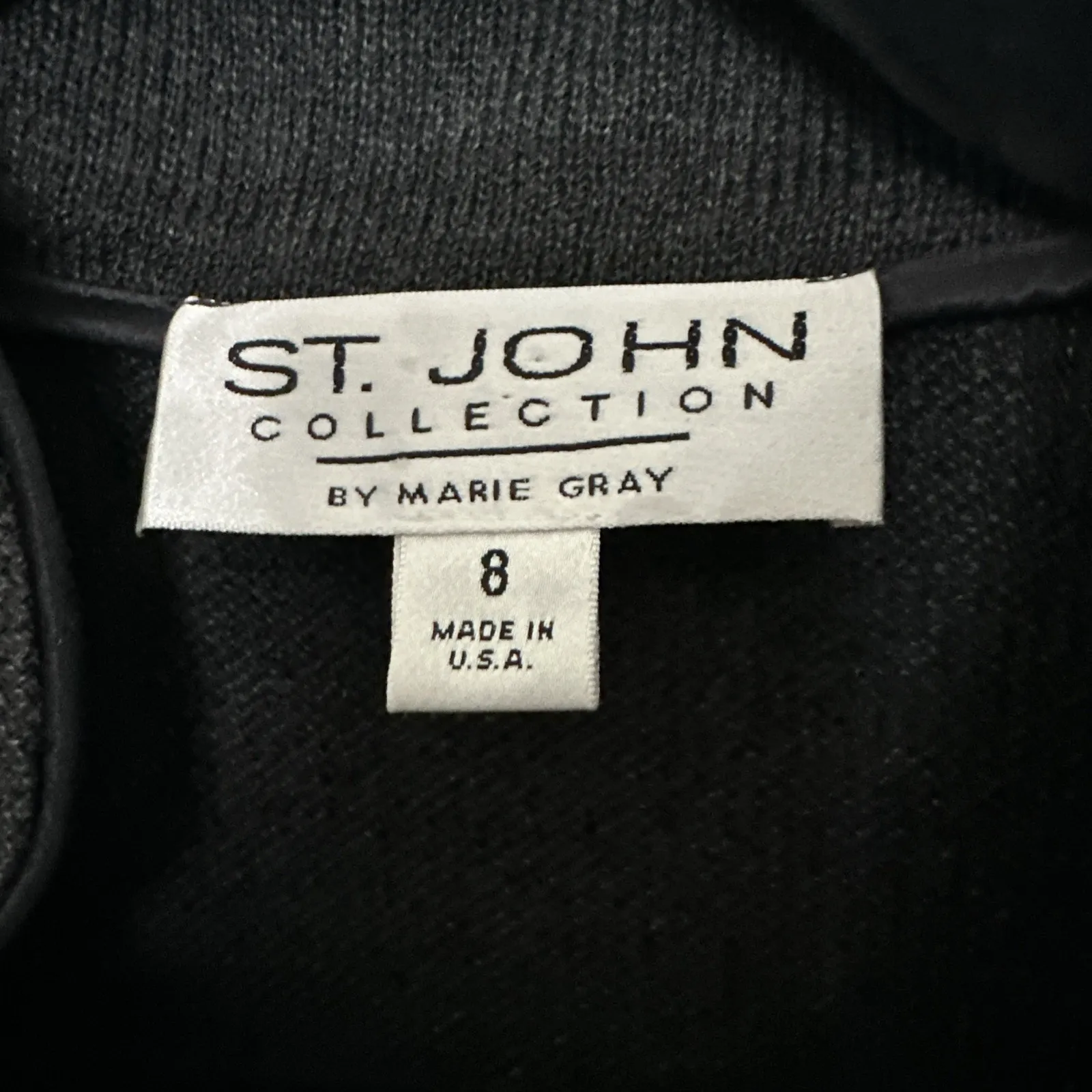 St John Collection 1pc sz 8 Graphite Gray Santana Knit Jacket 80% Wool20% Rayon. - Image 8