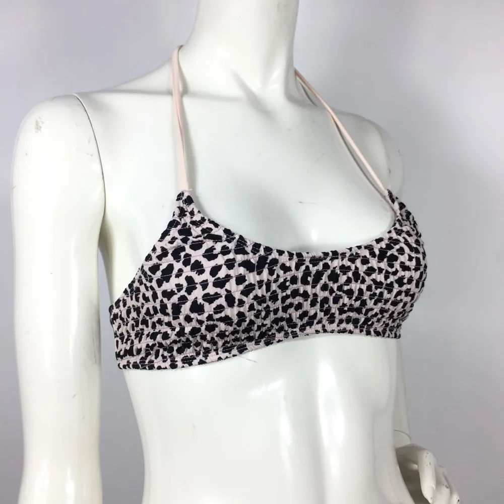Topshop Smocked Leopard Bikini Top Blush 6 - Image 2
