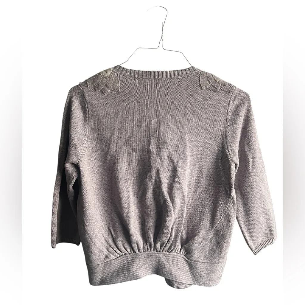 Anthropologie Field Flower Light Purple Embroidered Cardigan, New with Tags Size M - Image 2