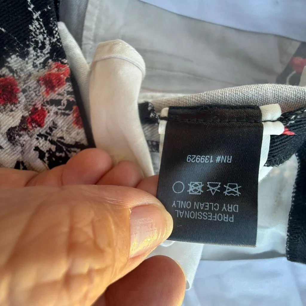 Adam Lippes WOMENS Black Floral Wide Leg Jeans size 2 - Image 8