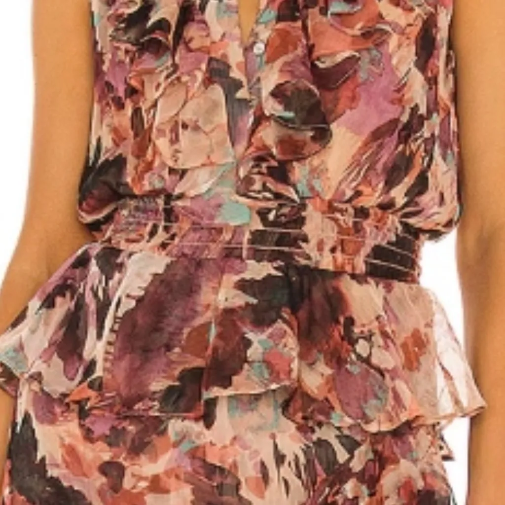 Misa Los Angeles Ilona Maxi Dress Red Purple Black Size XS - Image 4