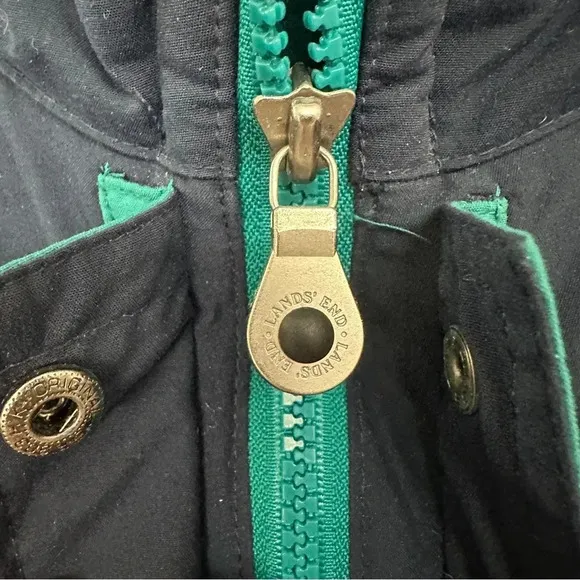 Vintage Lands’ End Women’s Size Large Winter‎ Coat Thick Insulated Green Blue - Image 7