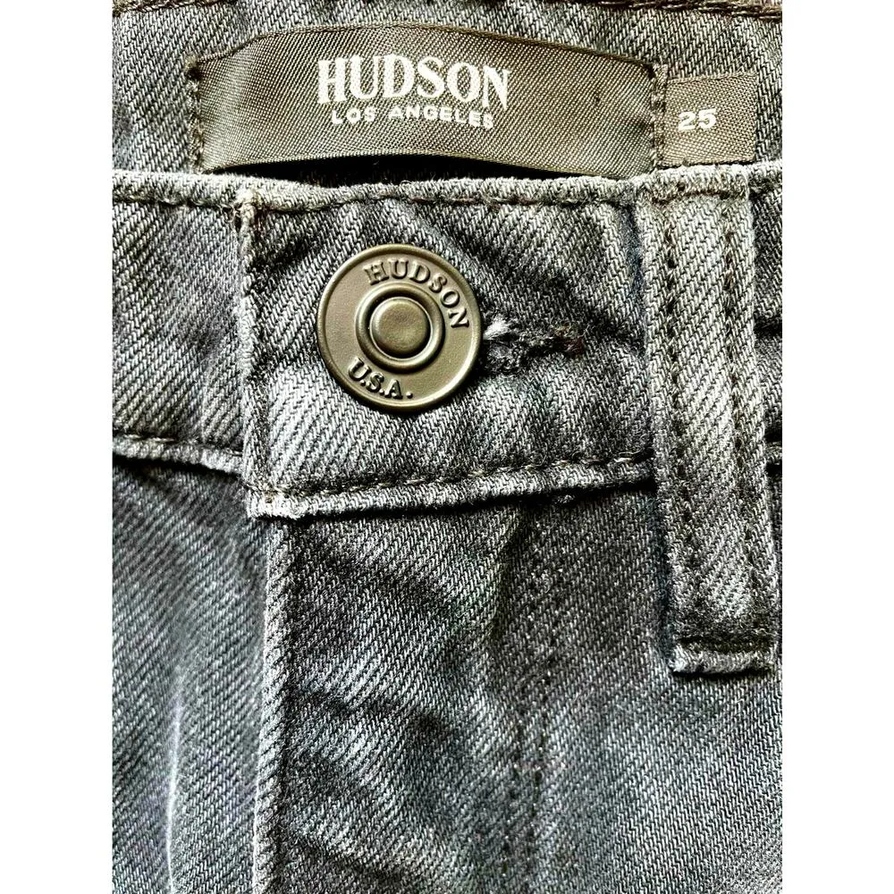 Hudson Los Angeles Viper Black Denim Side Lace-up Mini Jean Skirt 25 - Image 6