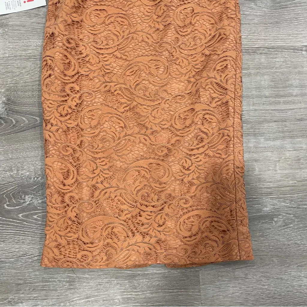 BARDOT Womens Orange Slitted Zippered Corset Lace Sleeveless Halter Dress - Image 5