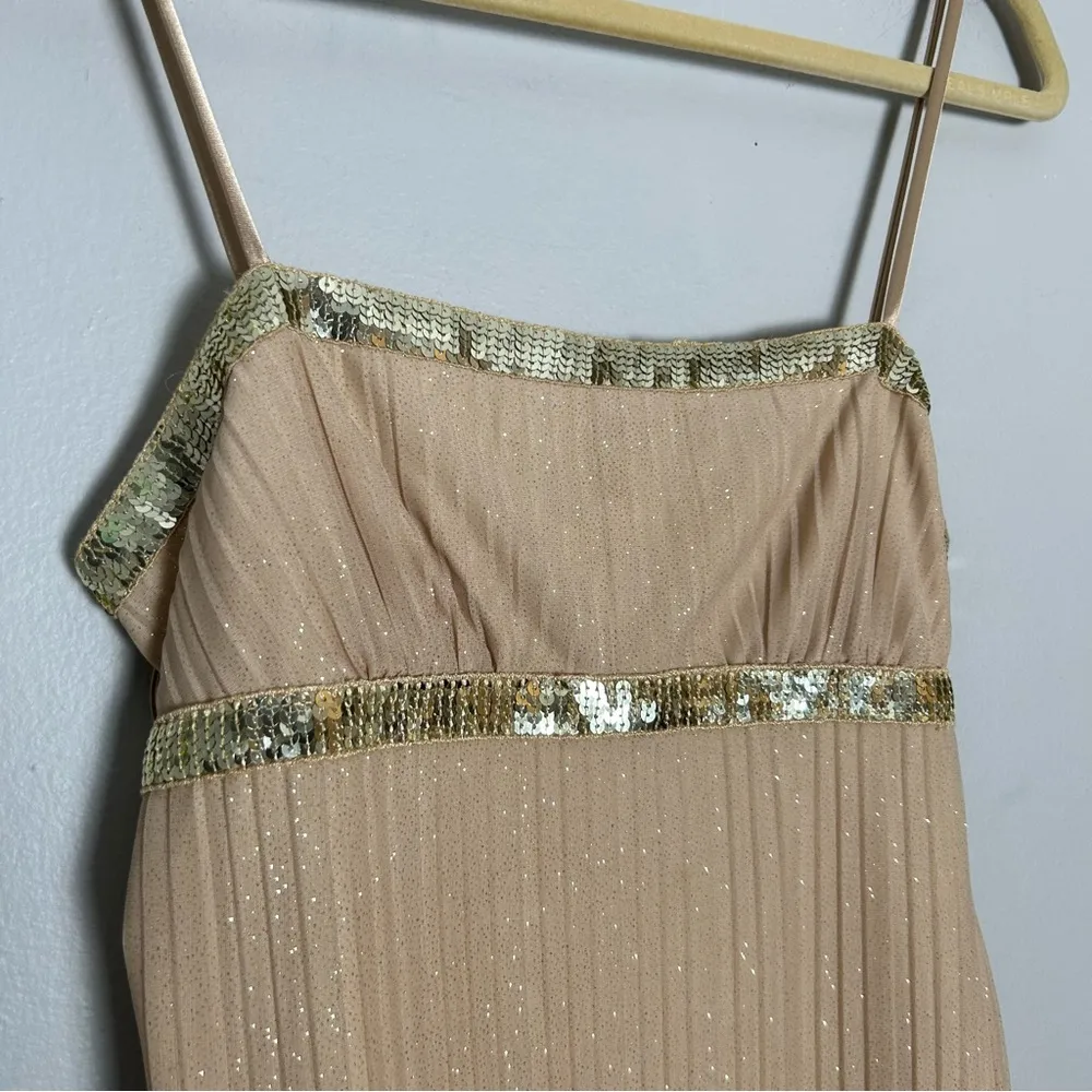 Soulmates Vintage  Gold Glitter Spaghetti Strap Tank Top Y2K Medium - Image 4